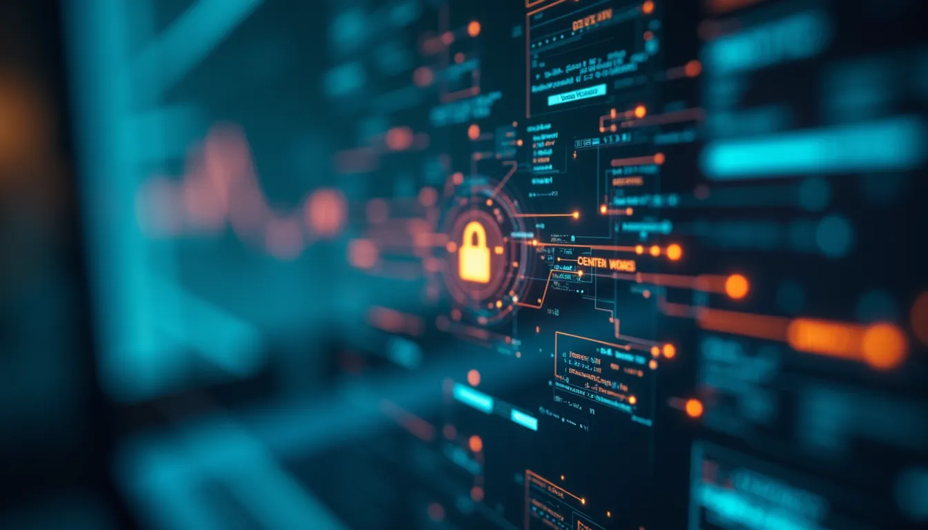Close-up view of encrypted data flow on a digital interface